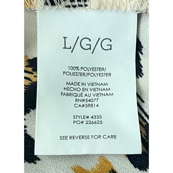 CABI LONG SLV PULL-OVER ROUND NECK BLOUSE, WOMENS, L, CREAM-YELLOW BLACK ABTRACT - Picture 10 of 11